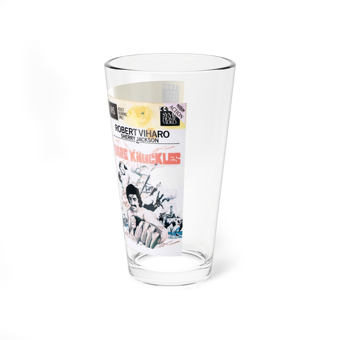 BARE KNUCKLES (VHS COVER) Pint Glass 16oz-Go Mug Yourself