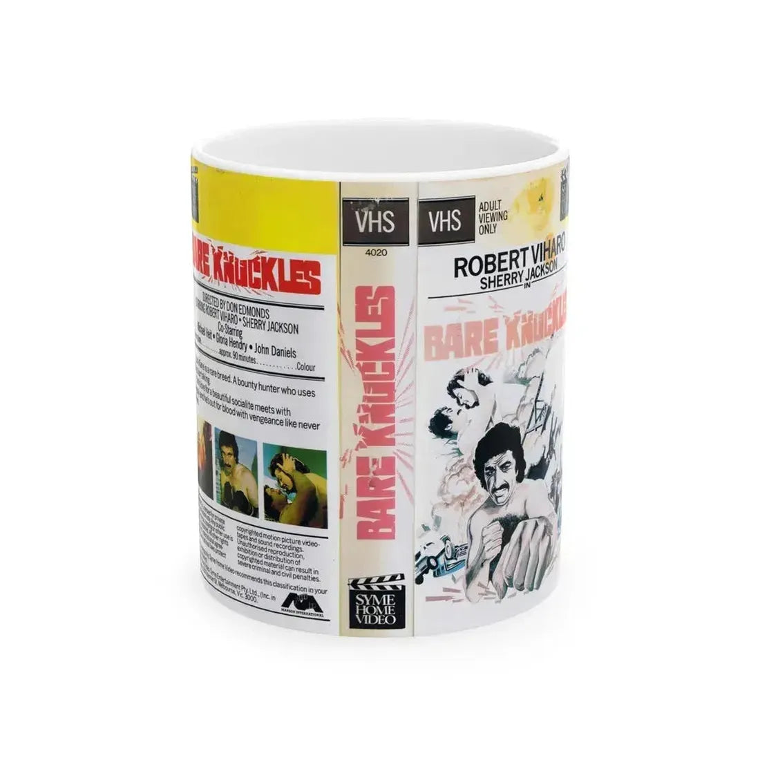 BARE KNUCKLES (VHS COVER) - White Coffee Mug 11oz - Go Mug Yourself