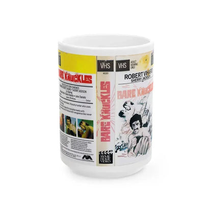 BARE KNUCKLES (VHS COVER) - White Coffee Mug 15oz - Go Mug Yourself