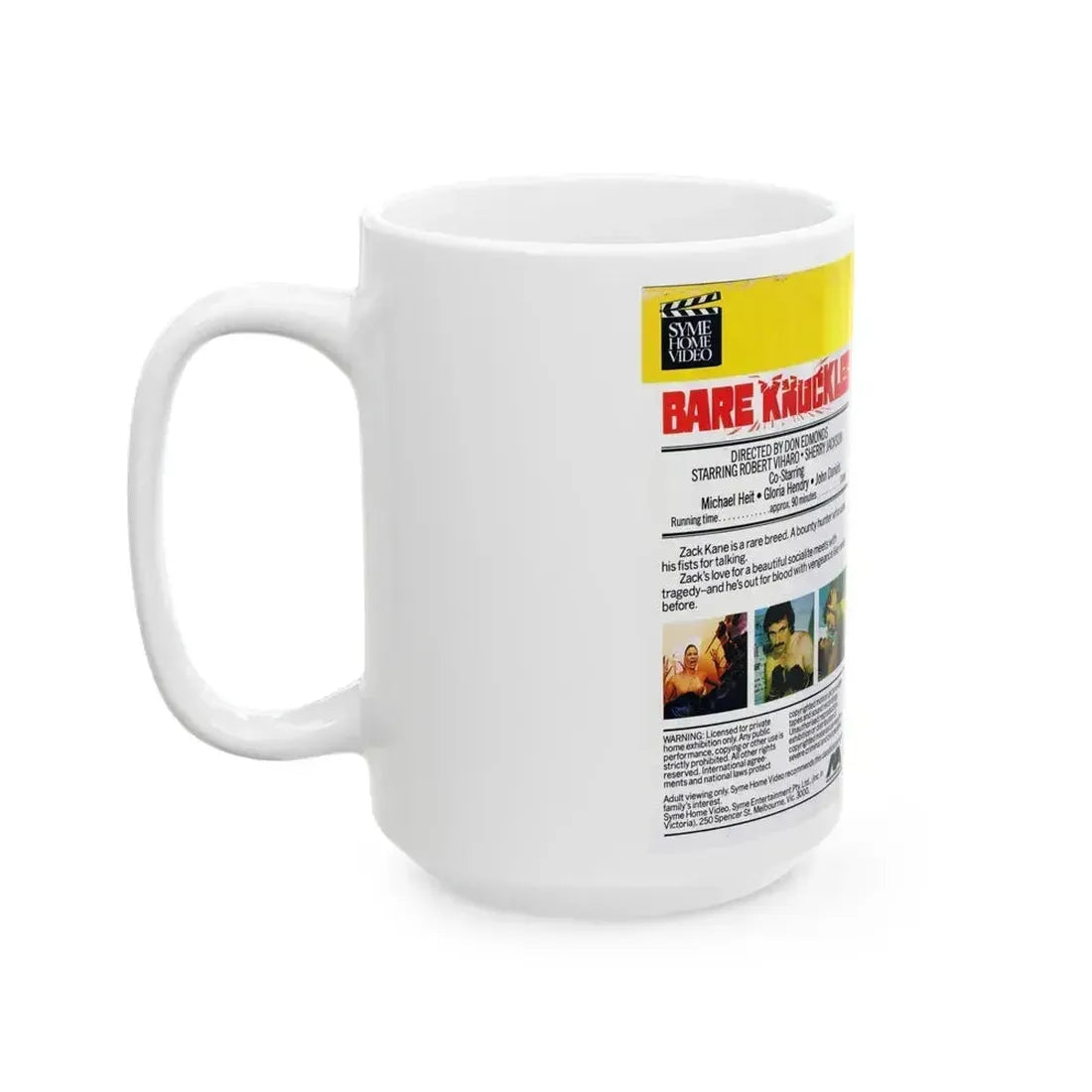 BARE KNUCKLES (VHS COVER) - White Coffee Mug - Go Mug Yourself