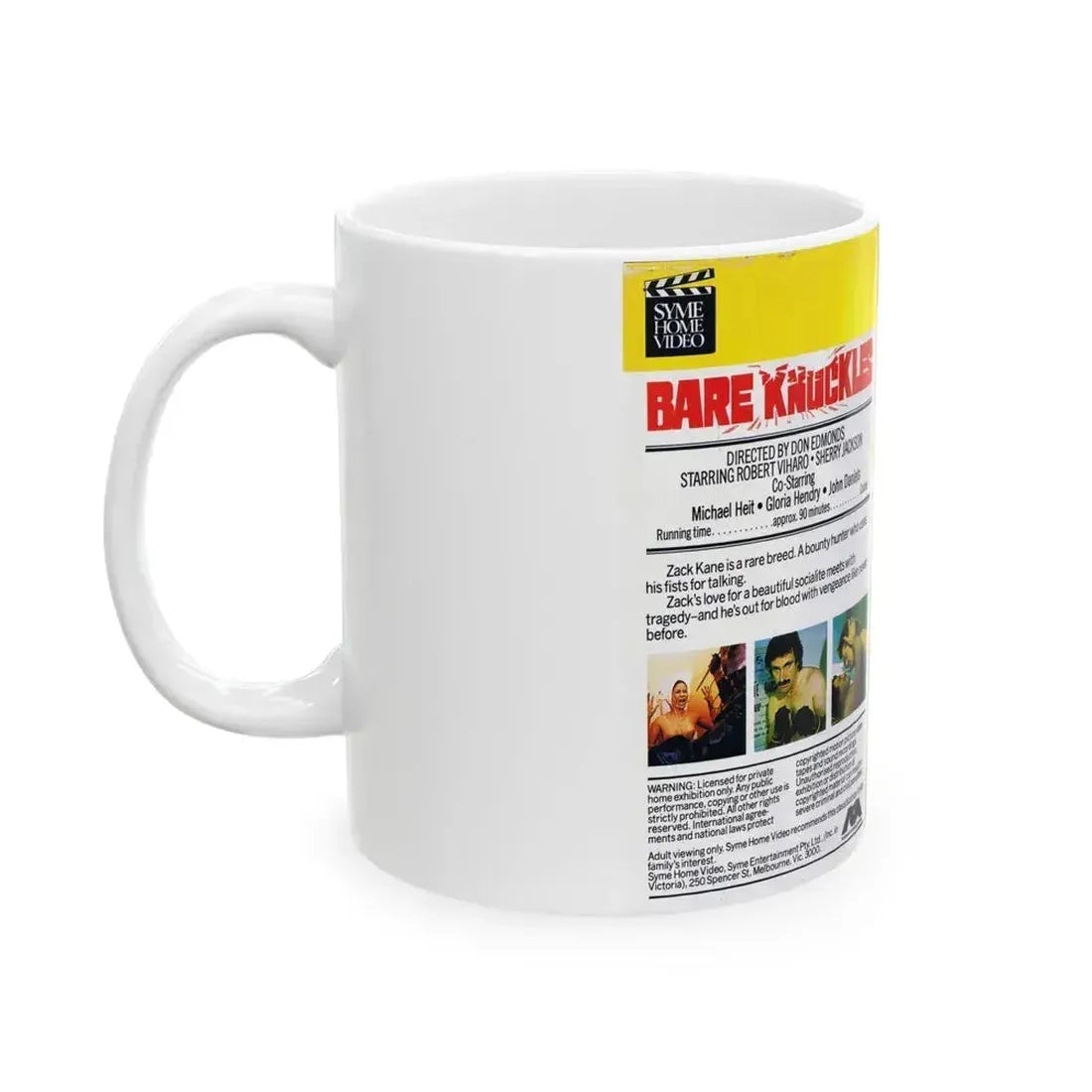 BARE KNUCKLES (VHS COVER) - White Coffee Mug - Go Mug Yourself