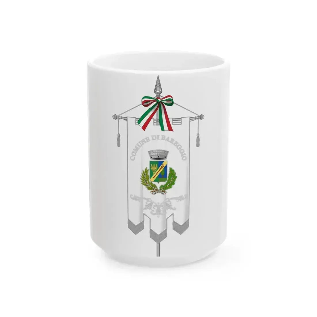 Bareggio-Gonfalone (Italy) White Coffee Mug 15oz - Go Mug Yourself