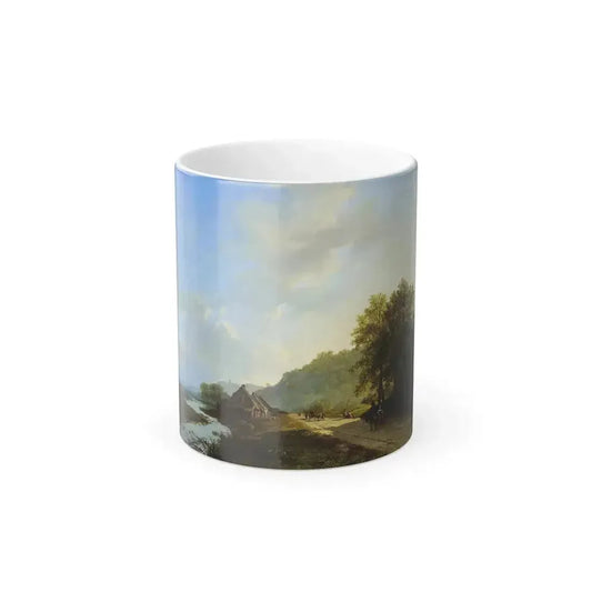 Barend Cornelis Koekkoek (1803-1862) a summer landscape with travellers on a path - 1826 - Color Changing Mug 11oz 11oz - Go Mug Yourself