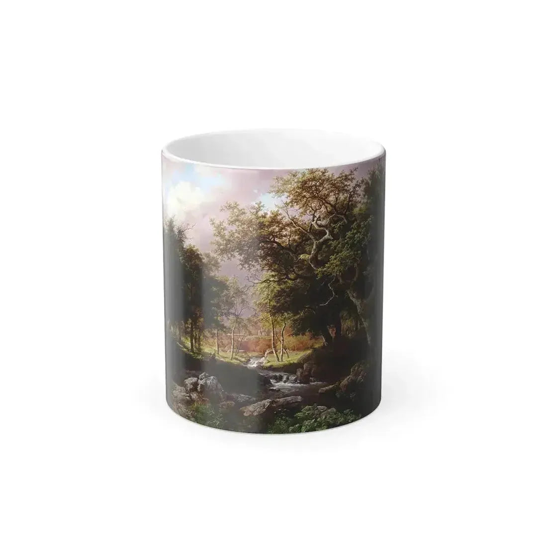 Barend Cornelis Koekkoek (1803-1862) a wooded landscape with figures along a stream - 1846 - Color Changing Mug 11oz 11oz - Go Mug Yourself