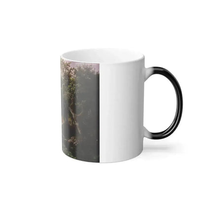 Barend Cornelis Koekkoek (1803-1862) a wooded landscape with figures along a stream - 1846 - Color Changing Mug 11oz - Go Mug Yourself