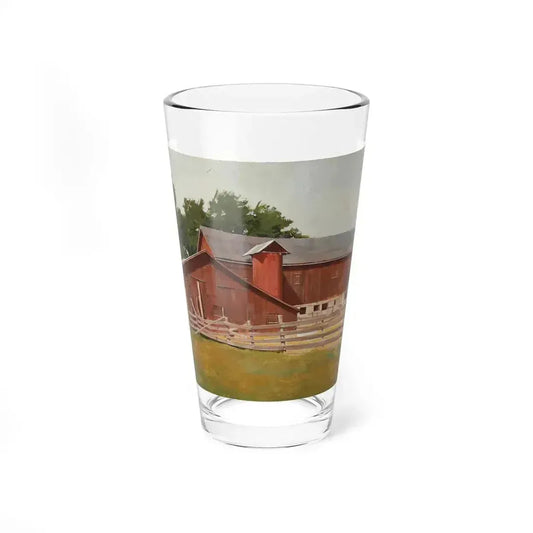 Barn Illustration - Pint Glass 16oz 16oz - Go Mug Yourself