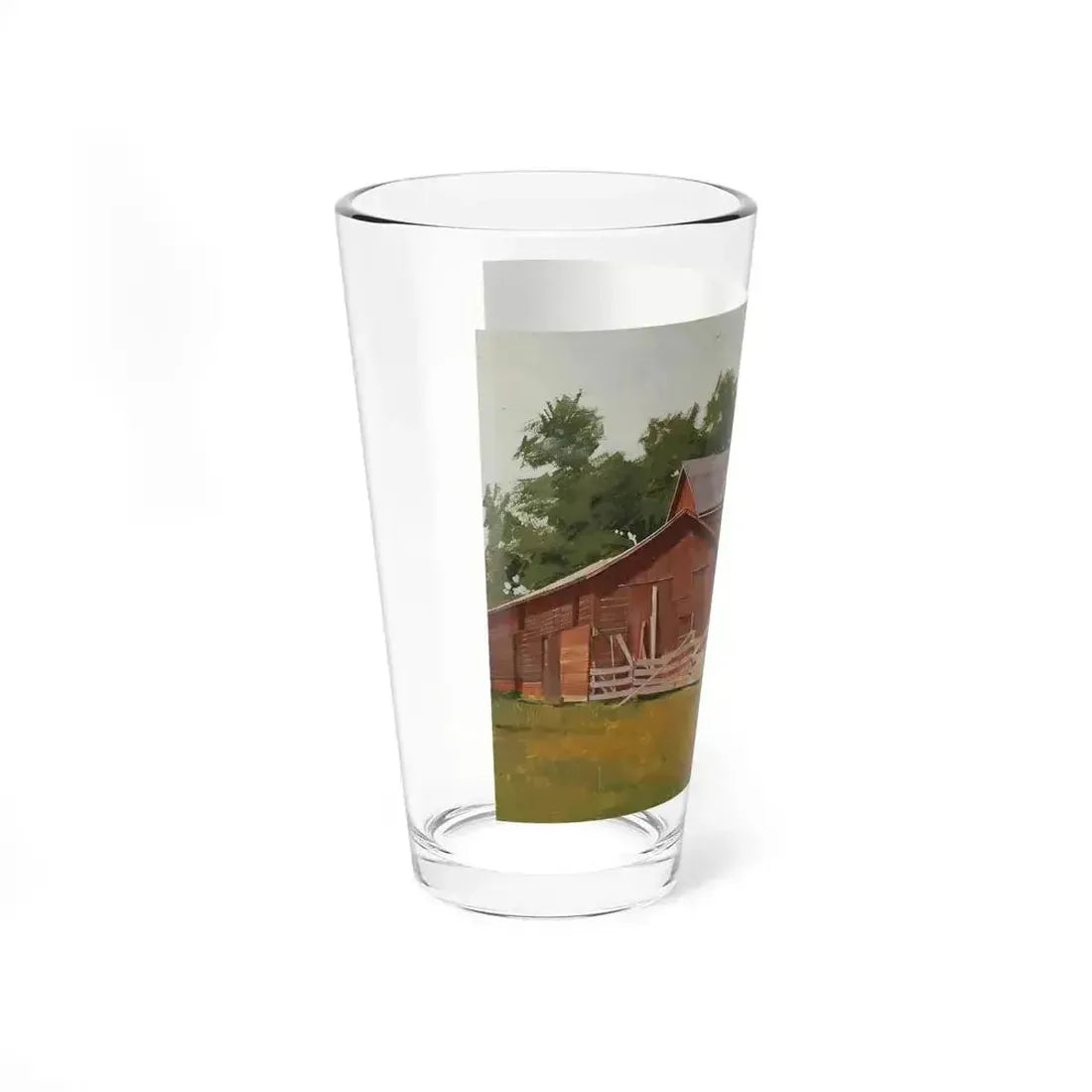 Barn Illustration - Pint Glass 16oz - Go Mug Yourself