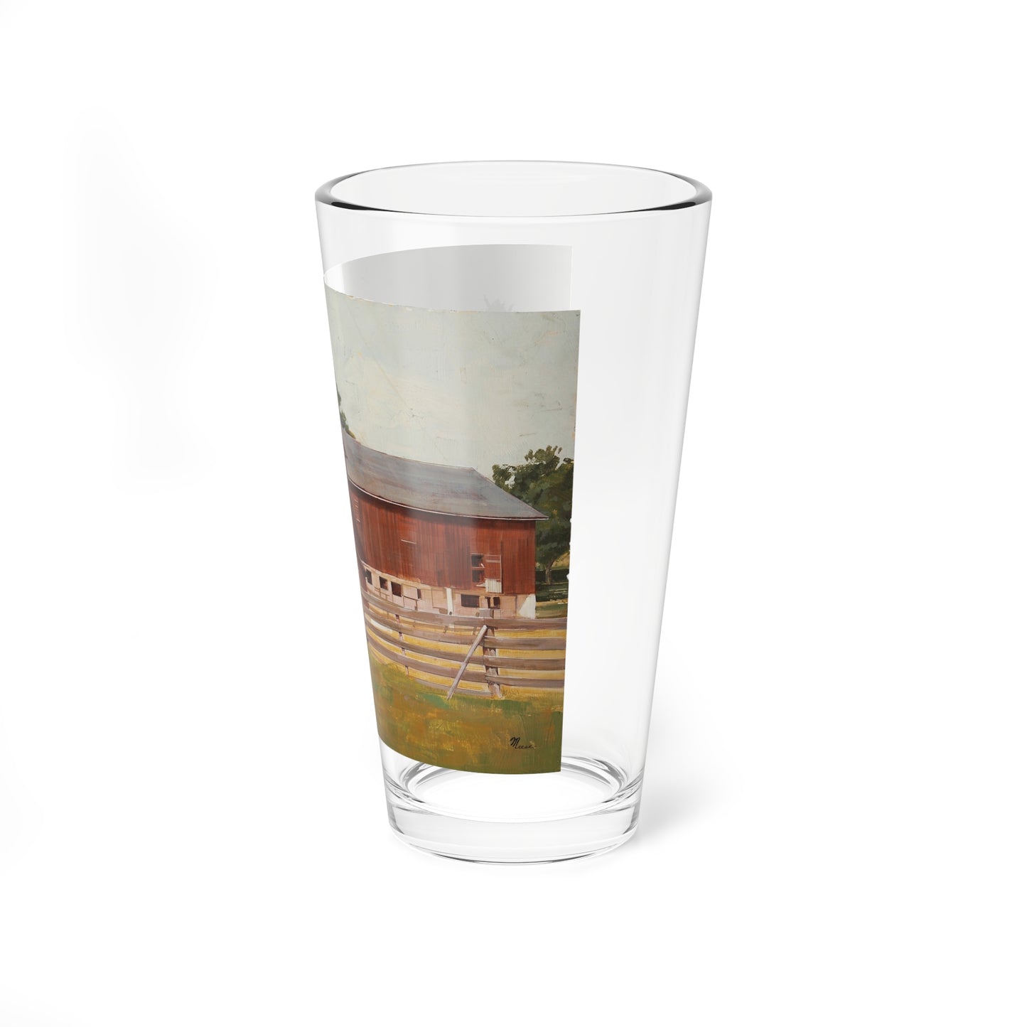 Barn Illustration - Pint Glass 16oz-Go Mug Yourself