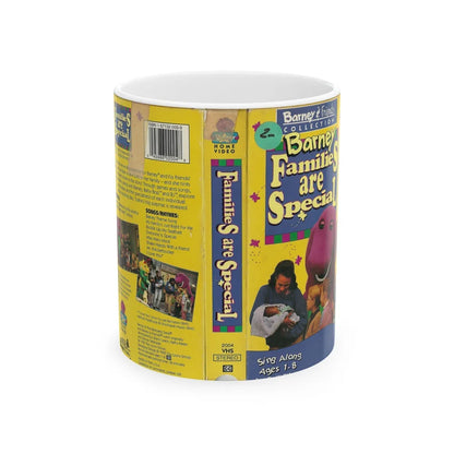 BARNEY FAMILIES ARE SPECIAL (VHS COVER) - White Coffee Mug-11oz-Go Mug Yourself