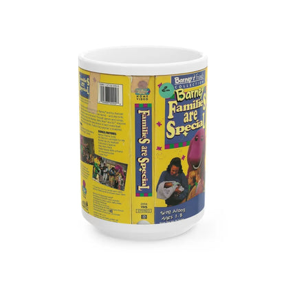 BARNEY FAMILIES ARE SPECIAL (VHS COVER) - White Coffee Mug-15oz-Go Mug Yourself