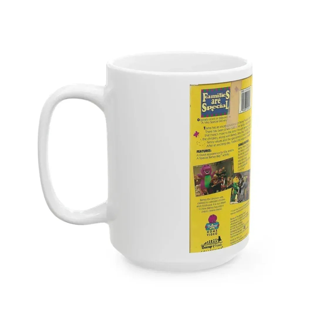 BARNEY FAMILIES ARE SPECIAL (VHS COVER) - White Coffee Mug - Go Mug Yourself