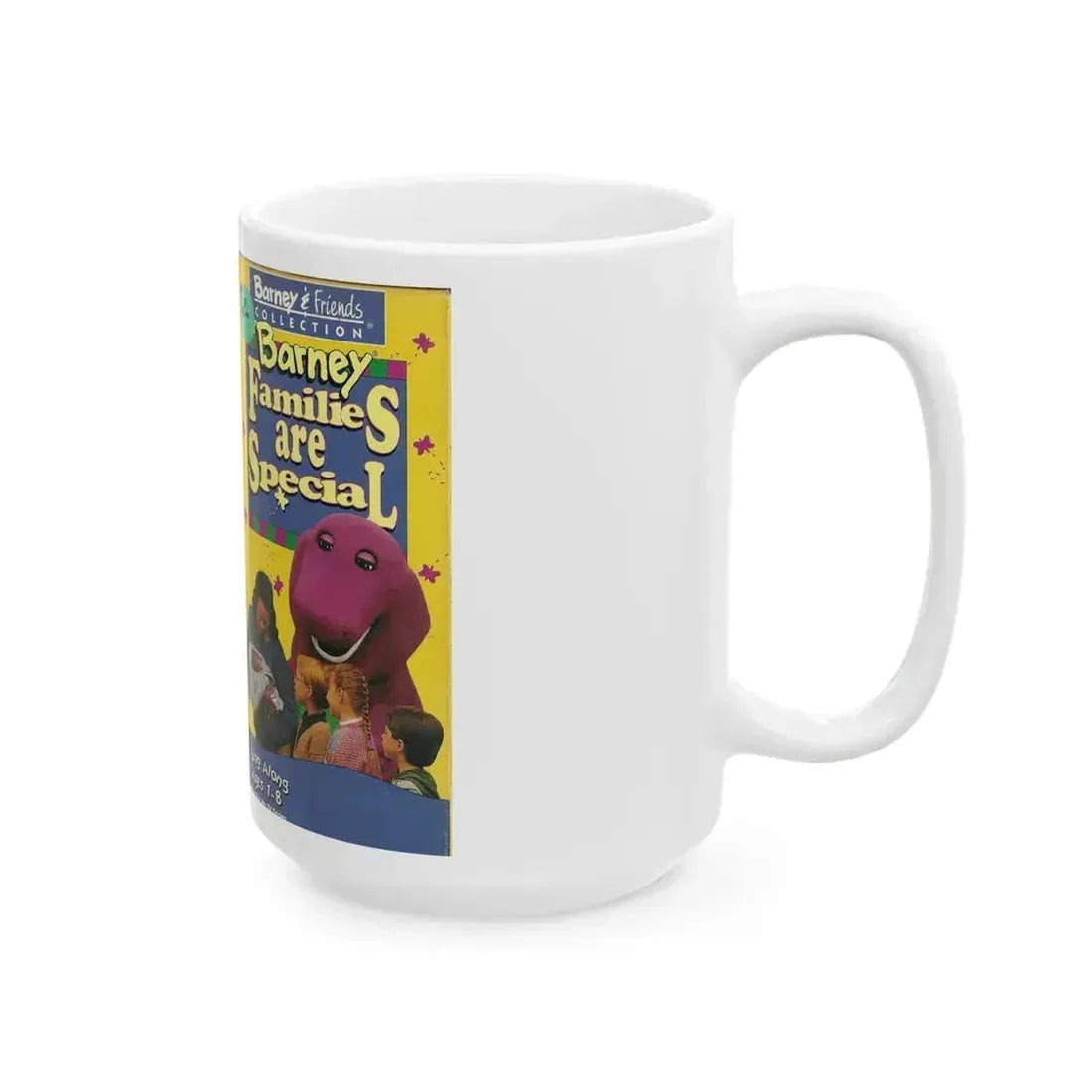 BARNEY FAMILIES ARE SPECIAL (VHS COVER) - White Coffee Mug - Go Mug Yourself