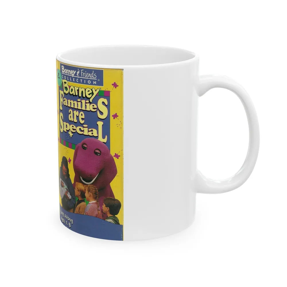 BARNEY FAMILIES ARE SPECIAL (VHS COVER) - White Coffee Mug-Go Mug Yourself