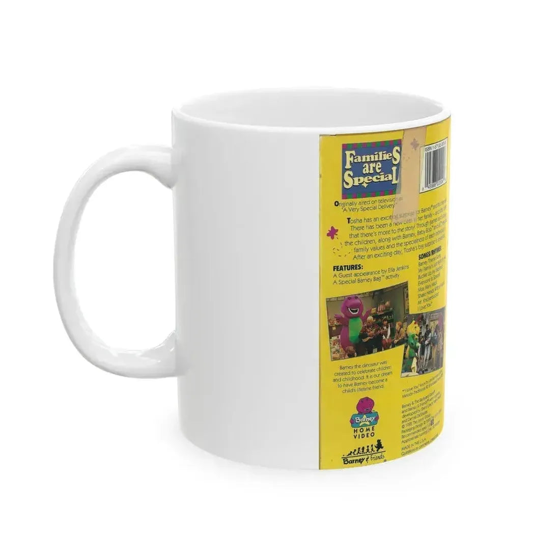 BARNEY FAMILIES ARE SPECIAL (VHS COVER) - White Coffee Mug - Go Mug Yourself