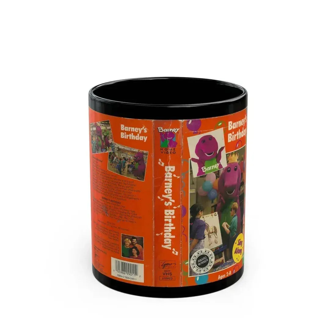 BARNEYS BIRTHDAY SING ALONG (VHS COVER) - Black Coffee Mug 11oz - Go Mug Yourself