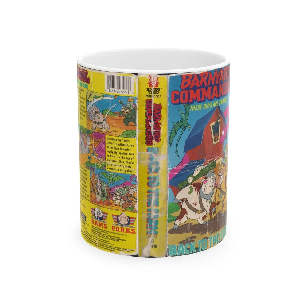 BARNYARD COMMANDOS BACK TO THE FARM HI TOPPS VIDEO (VHS COVER) - White Coffee Mug-11oz-Go Mug Yourself