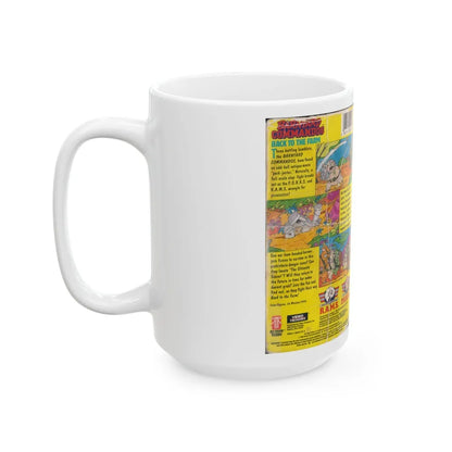 BARNYARD COMMANDOS BACK TO THE FARM HI TOPPS VIDEO (VHS COVER) - White Coffee Mug-Go Mug Yourself