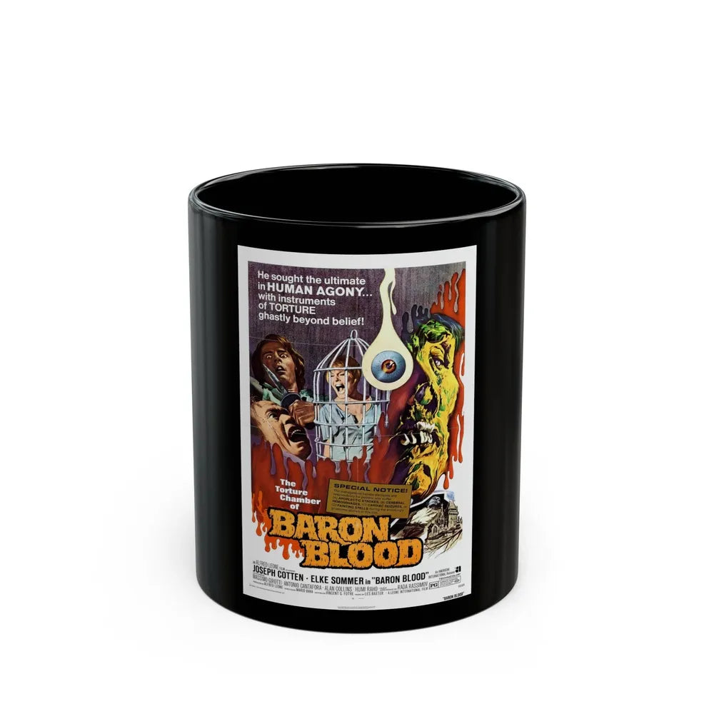 BARON BLOOD 1972 Movie Poster - Black Coffee Mug-11oz-Go Mug Yourself