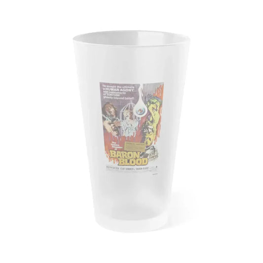 BARON BLOOD 1972 Movie Poster - Frosted Pint Glass 16oz 16oz Frosted - Go Mug Yourself