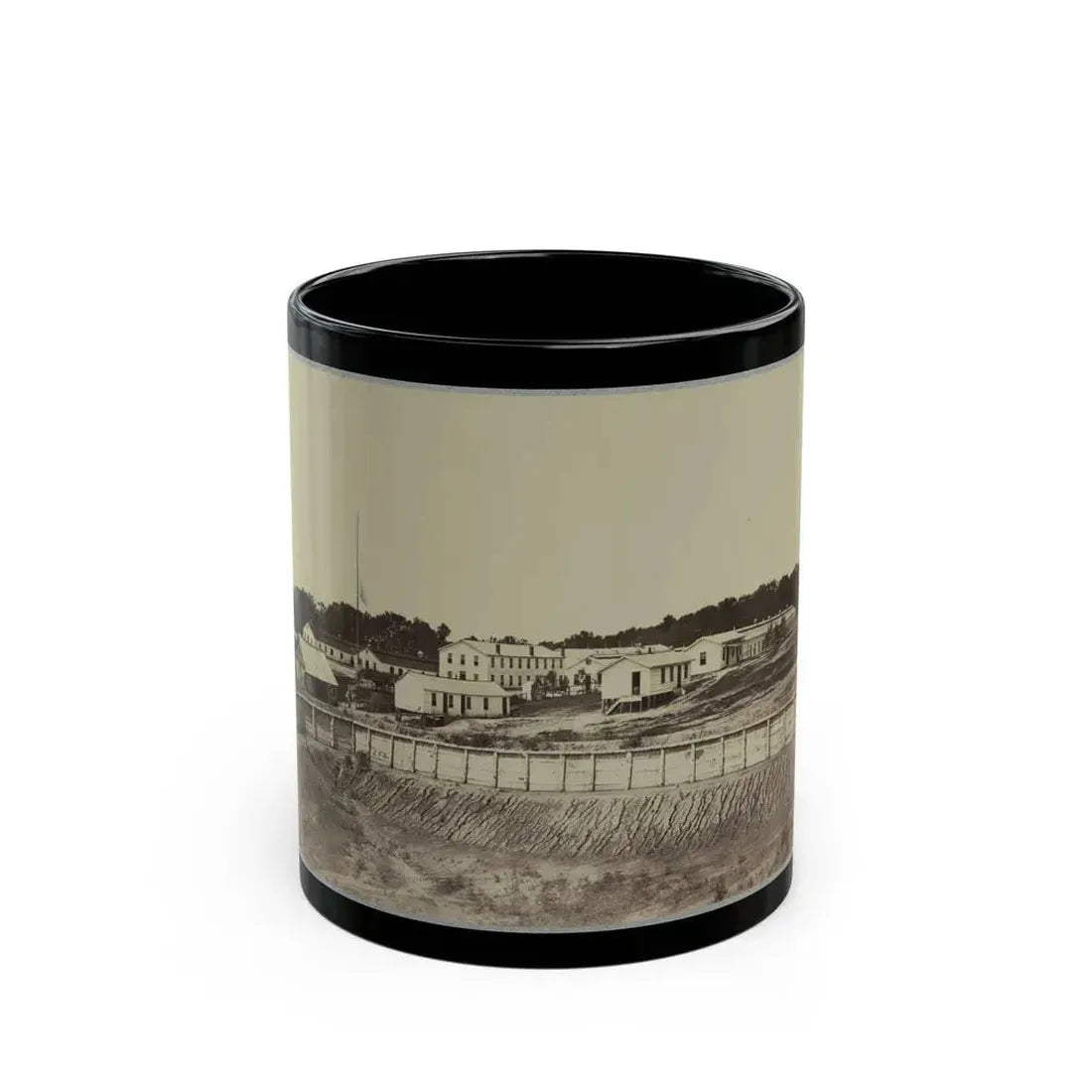 Barracks At Fort Carroll (U.S. Civil War) Black Coffee Mug 11oz - Go Mug Yourself