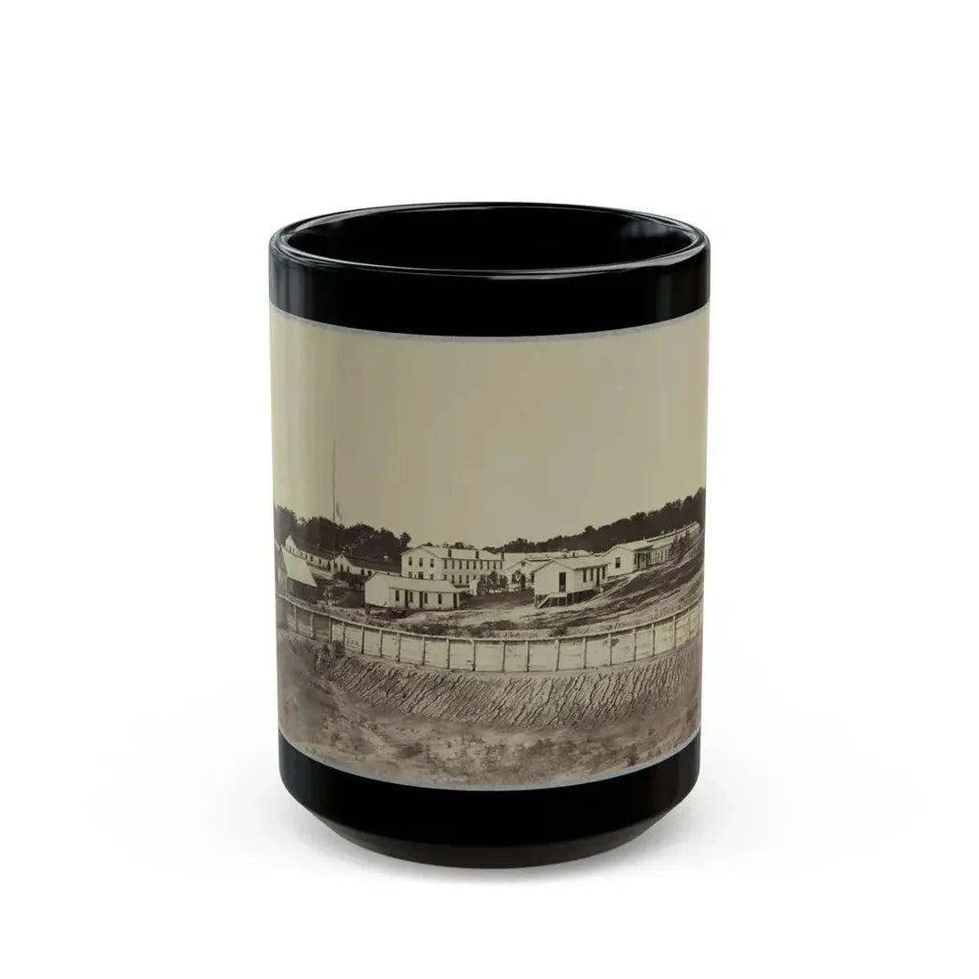 Barracks At Fort Carroll (U.S. Civil War) Black Coffee Mug 15oz - Go Mug Yourself