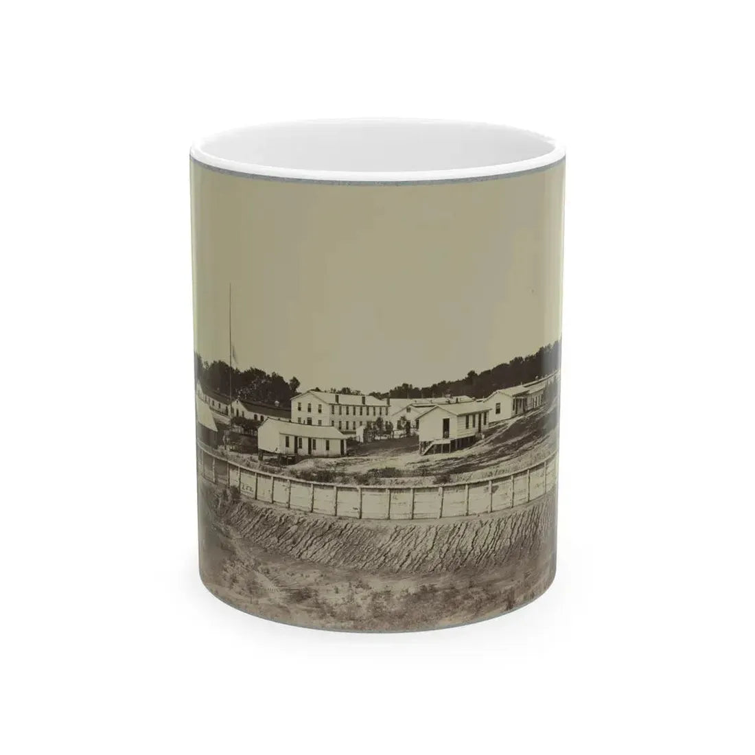 Barracks At Fort Carroll (U.S. Civil War) White Coffee Mug 11oz - Go Mug Yourself