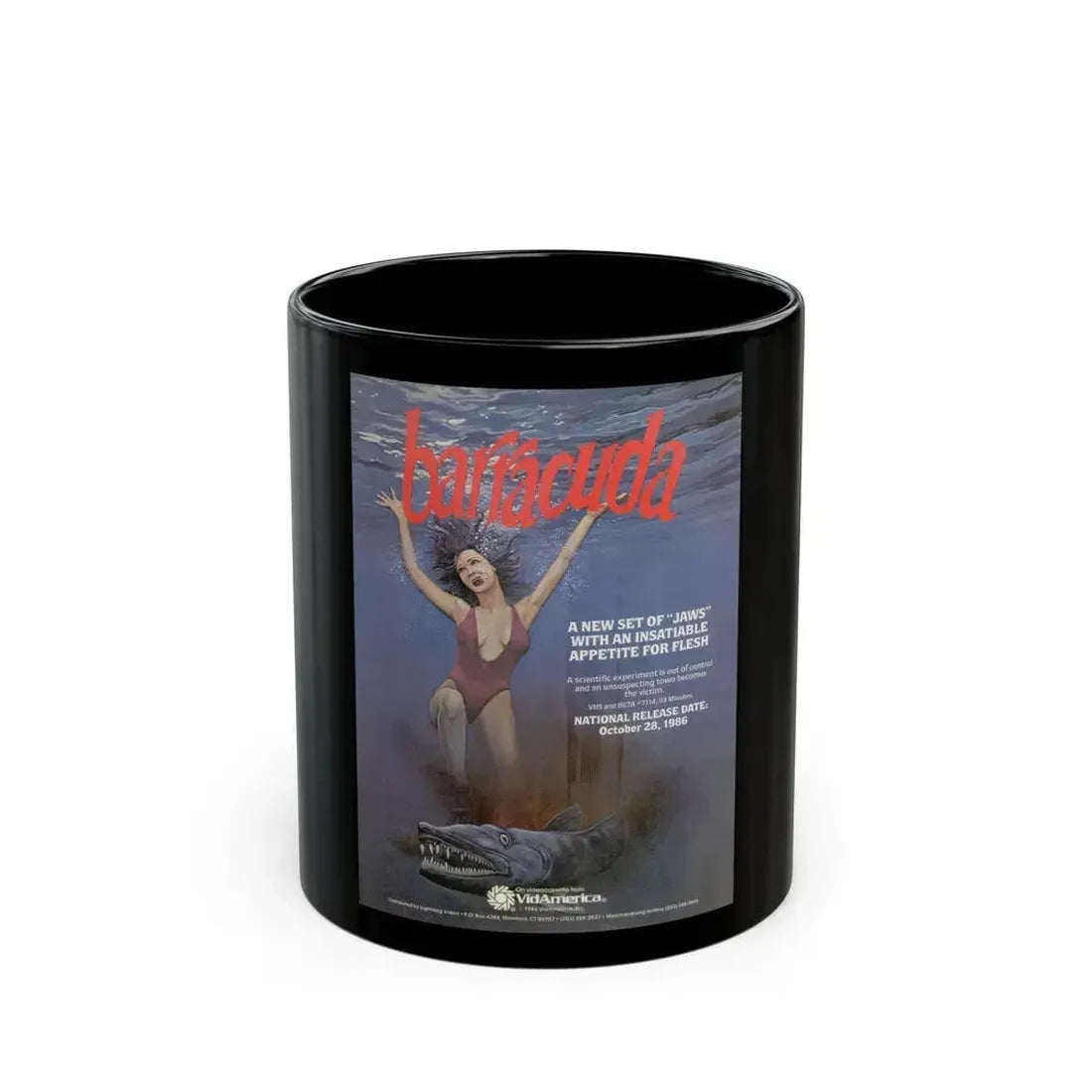 BARRACUDA 1978 Movie Poster - Black Coffee Mug 11oz - Go Mug Yourself