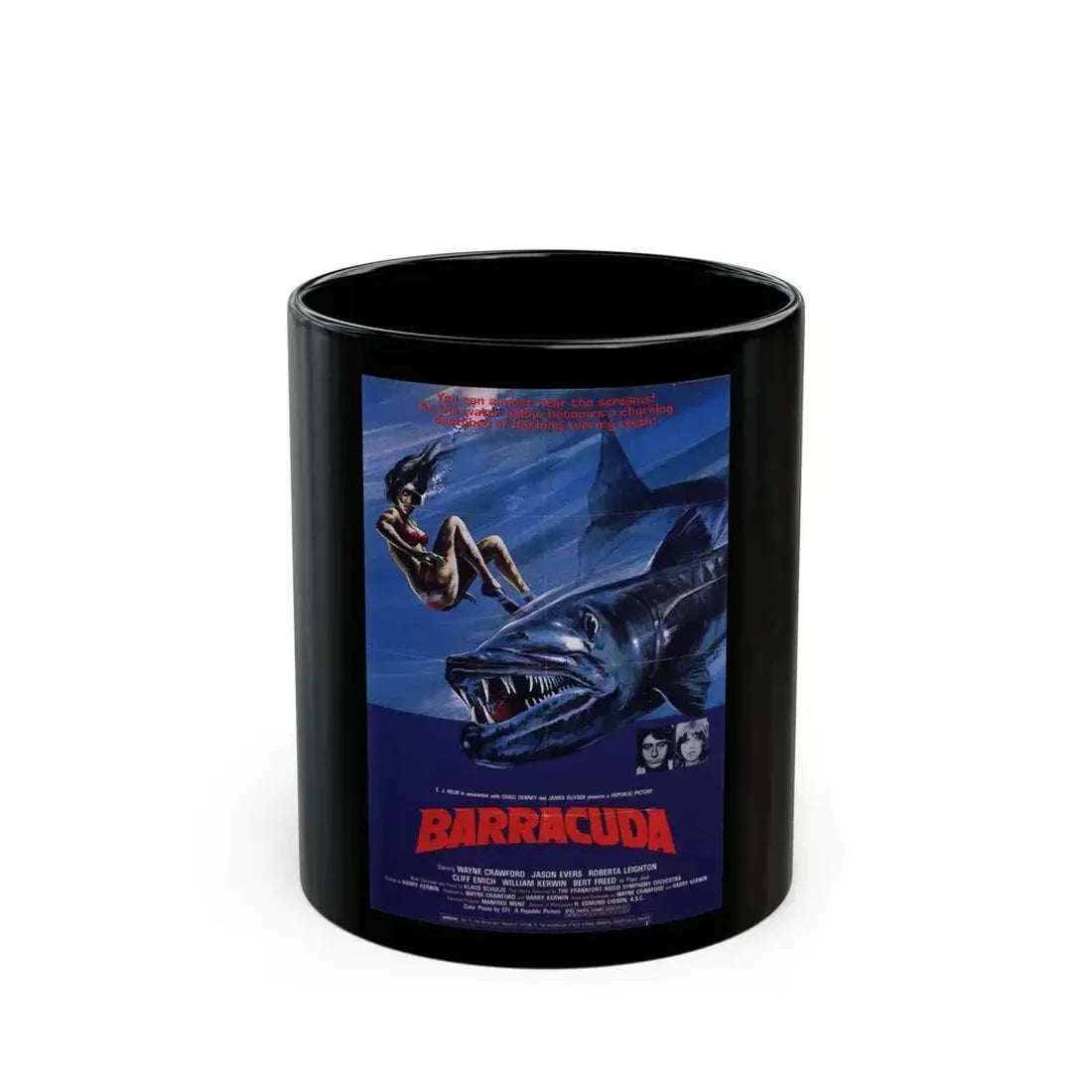 BARRACUDA (2) 1978 Movie Poster - Black Coffee Mug 11oz - Go Mug Yourself