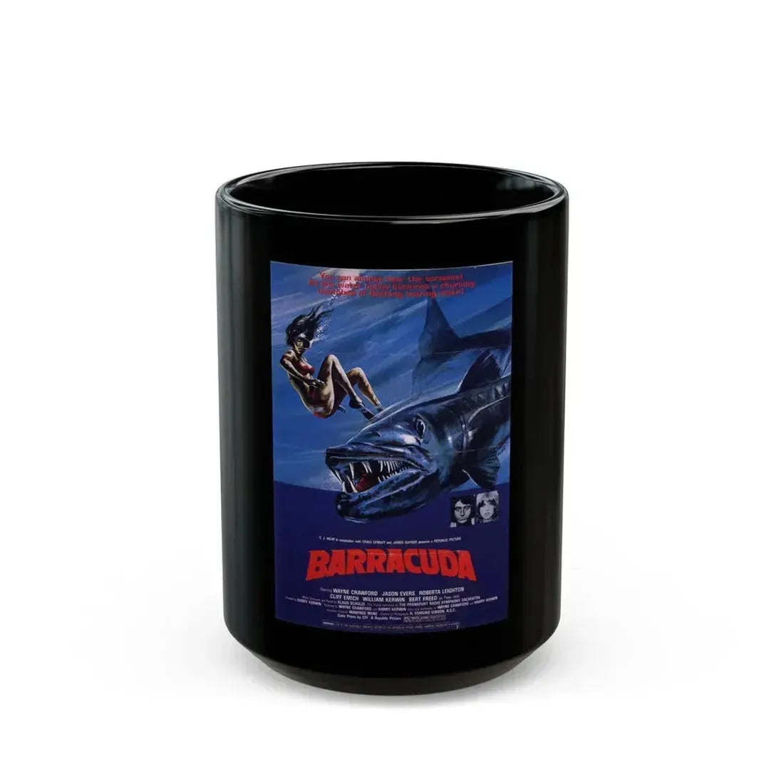 BARRACUDA (2) 1978 Movie Poster - Black Coffee Mug 15oz - Go Mug Yourself