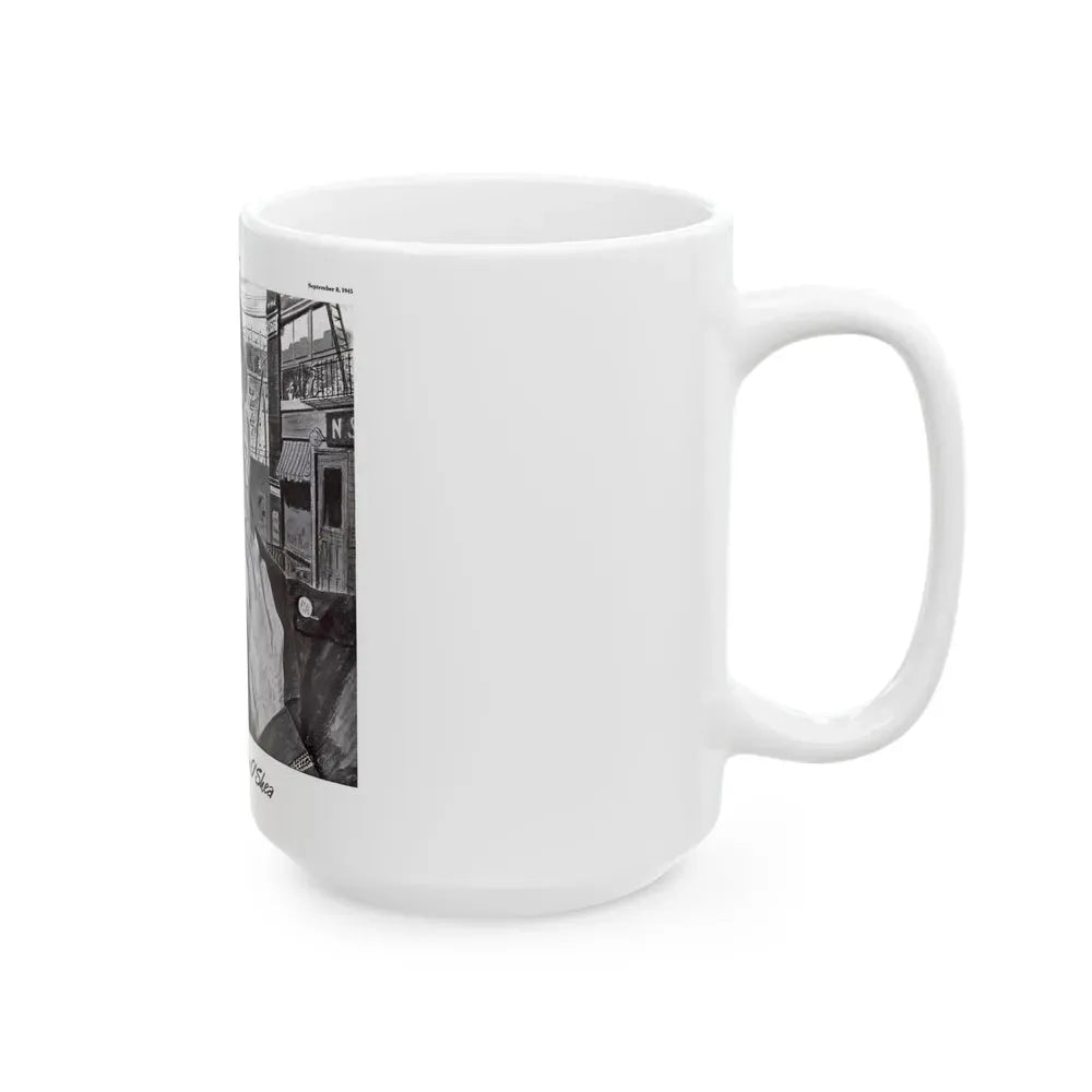 Barrett ad, The Saturday Evening Post, September 8, 1945 - White Coffee Mug - Go Mug Yourself