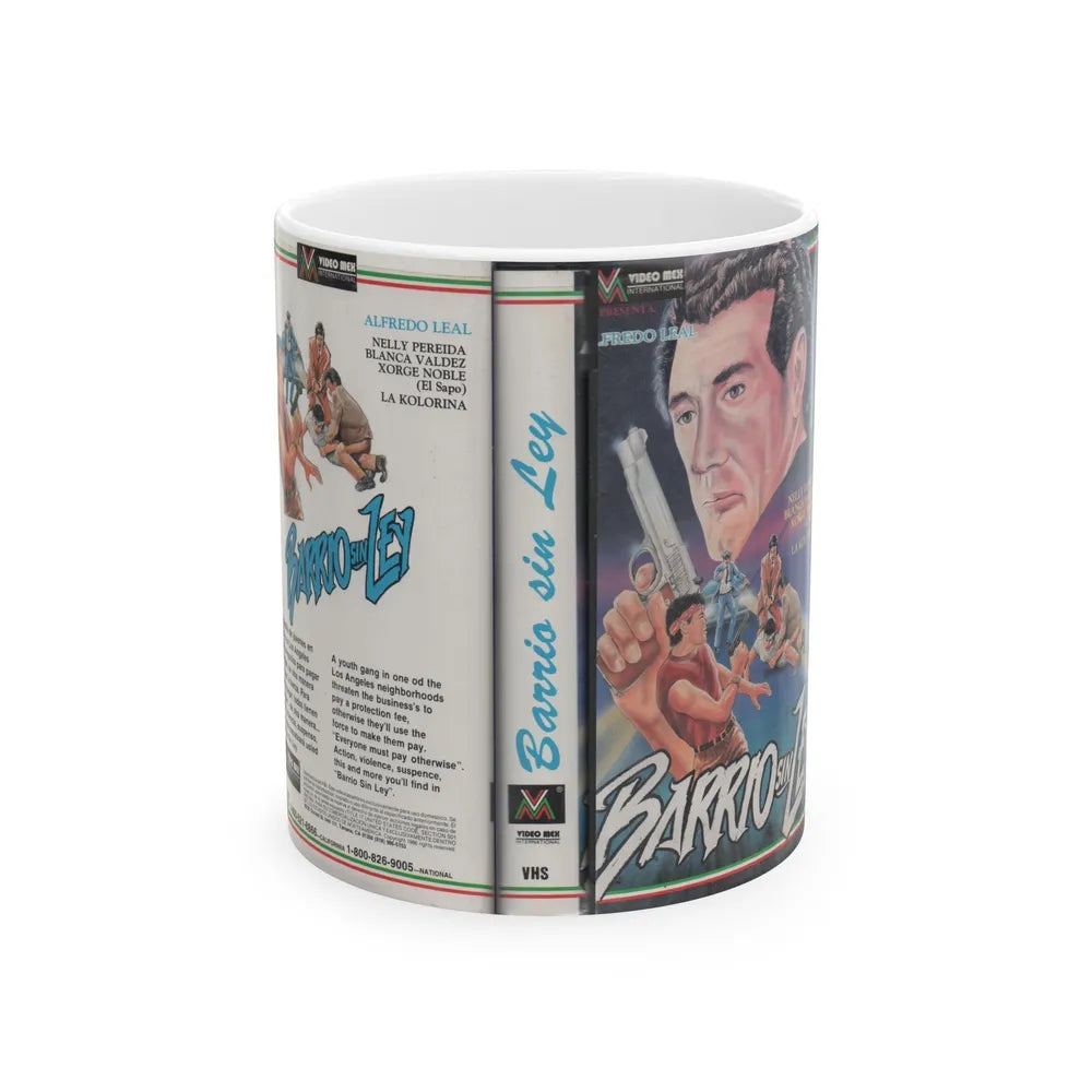 BARRIO SIN LEY (VHS COVER) - White Coffee Mug-11oz-Go Mug Yourself