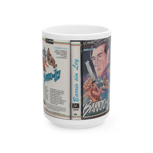 BARRIO SIN LEY (VHS COVER) - White Coffee Mug-15oz-Go Mug Yourself