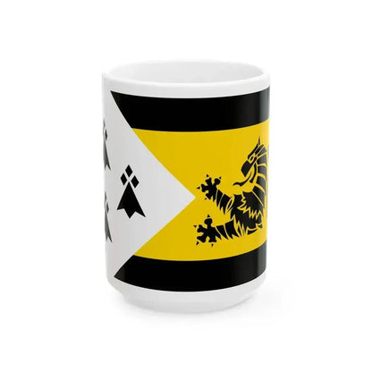 Bas-Leon traditional district flag (France) White Coffee Mug 15oz - Go Mug Yourself