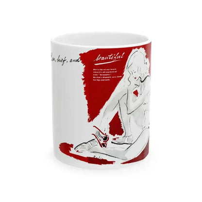 Base, brief, and beautiful, Fashion Illustration, 1945 - White Coffee Mug 11oz - Go Mug Yourself