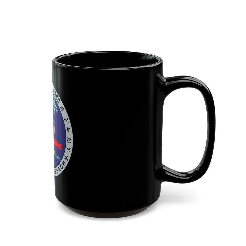 Base Miami Beach (U.S. Coast Guard) Black Coffee Mug-Go Mug Yourself