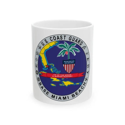 Base Miami Beach (U.S. Coast Guard) White Coffee Mug-11oz-Go Mug Yourself