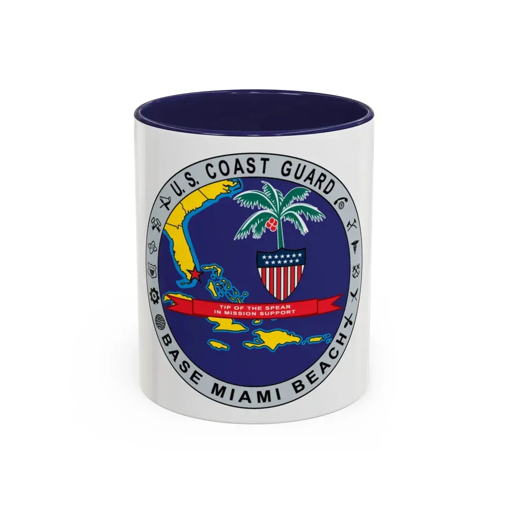 Base Miami Beach (U.S. Coast Guard) Accent Coffee Mug 11oz Navy - Go Mug Yourself