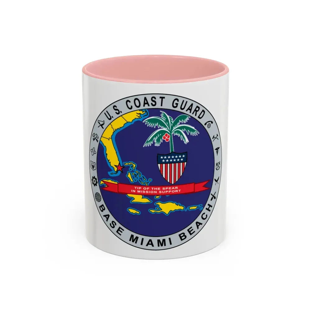 Base Miami Beach (U.S. Coast Guard) Accent Coffee Mug 11oz Pink - Go Mug Yourself