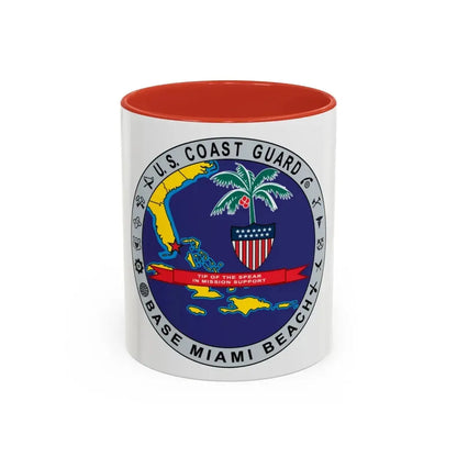 Base Miami Beach (U.S. Coast Guard) Accent Coffee Mug 11oz Red - Go Mug Yourself