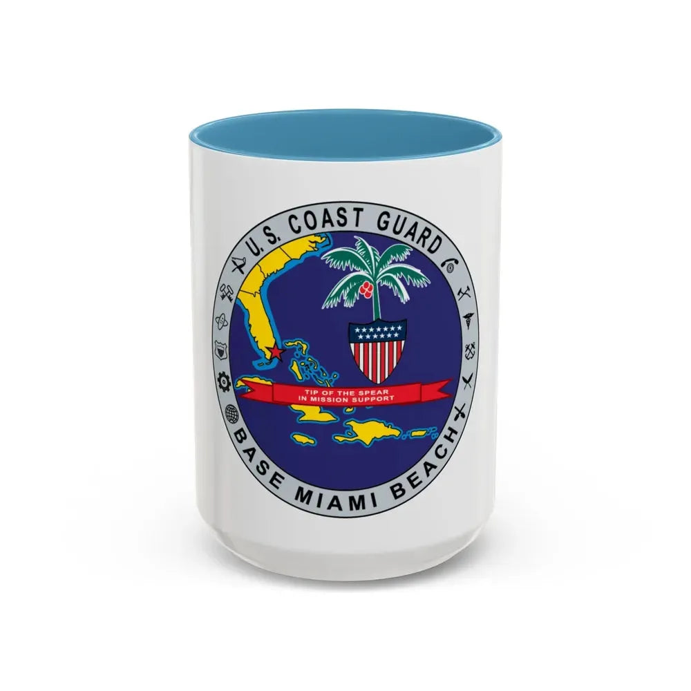 Base Miami Beach (U.S. Coast Guard) Accent Coffee Mug 15oz Light Blue - Go Mug Yourself