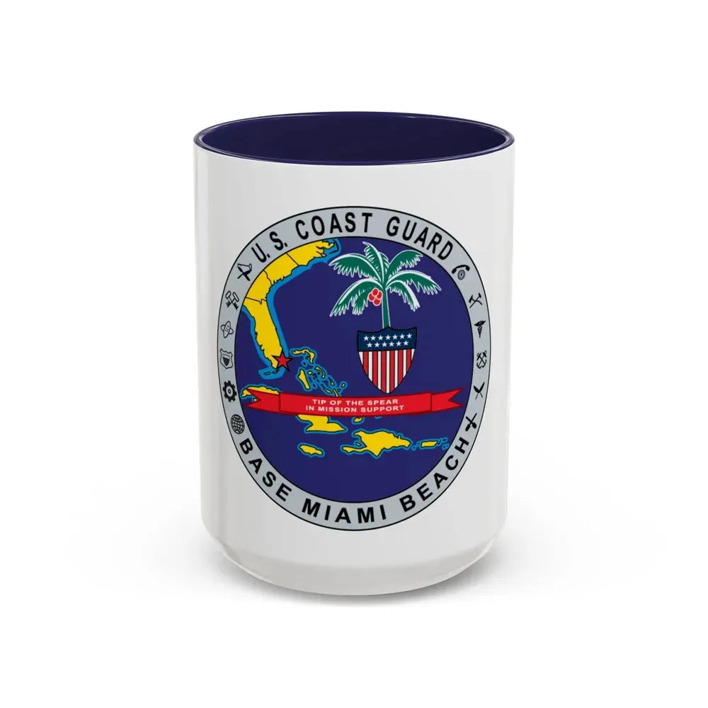 Base Miami Beach (U.S. Coast Guard) Accent Coffee Mug 15oz Navy - Go Mug Yourself