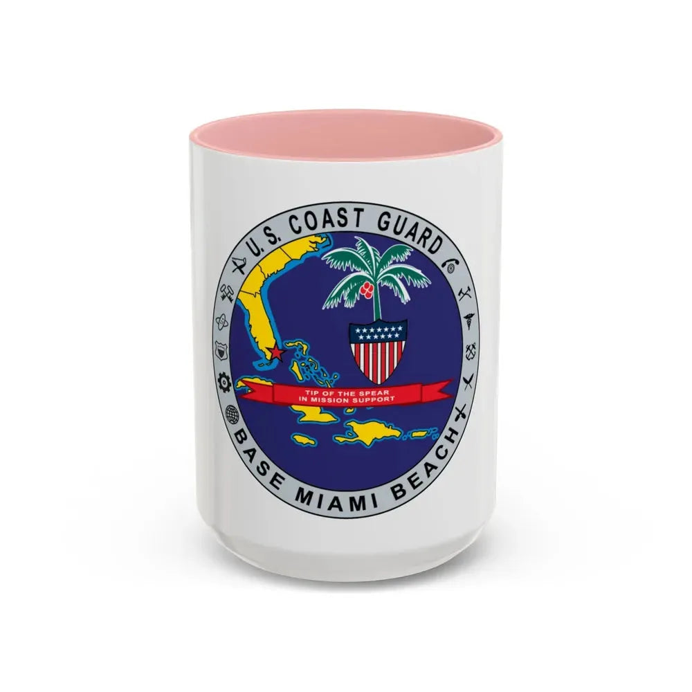 Base Miami Beach (U.S. Coast Guard) Accent Coffee Mug 15oz Pink - Go Mug Yourself