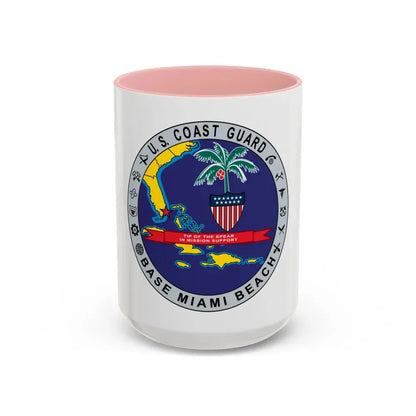 Base Miami Beach (U.S. Coast Guard) Accent Coffee Mug 15oz Pink - Go Mug Yourself
