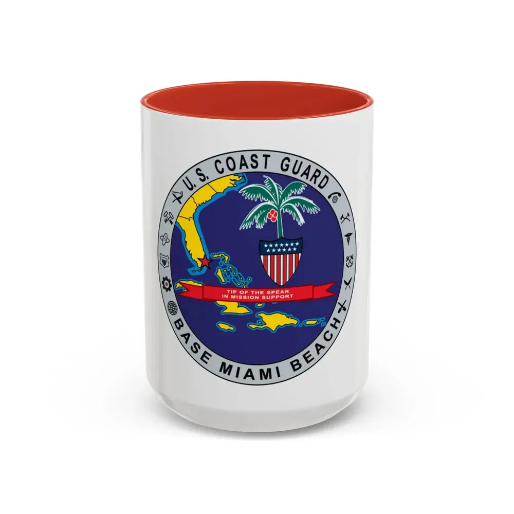 Base Miami Beach (U.S. Coast Guard) Accent Coffee Mug 15oz Red - Go Mug Yourself