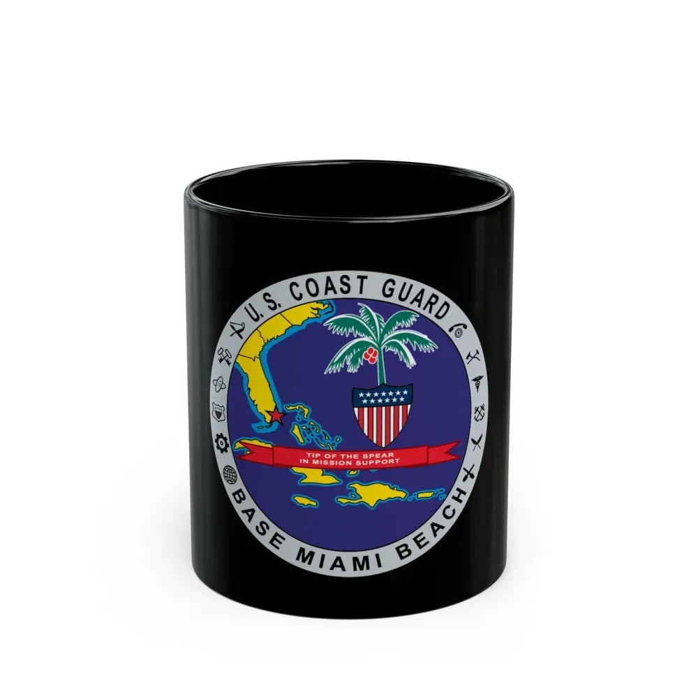 Base Miami Beach (U.S. Coast Guard) Black Coffee Mug 11oz - Go Mug Yourself