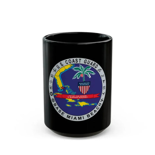 Base Miami Beach (U.S. Coast Guard) Black Coffee Mug 15oz - Go Mug Yourself