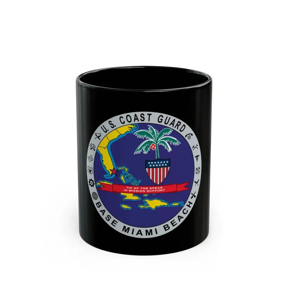 Base Miami Beach (U.S. Coast Guard) Black Coffee Mug - Go Mug Yourself