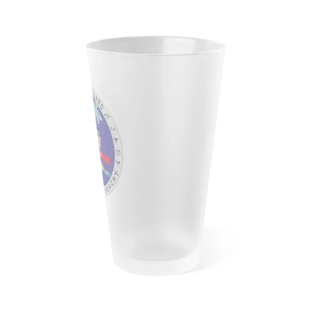 Base Miami Beach (U.S. Coast Guard) Frosted Pint Glass 16oz - Go Mug Yourself