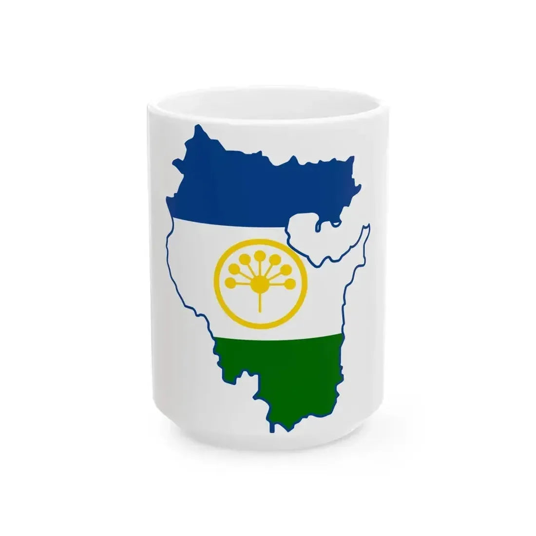 Bashkir-geo-stub (Russia) White Coffee Mug 15oz - Go Mug Yourself