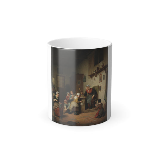 Basile de Loose (1809-1885) The Schoolroom - Oil on Canvas 1861 - Color Changing Mug 11oz-11oz-Go Mug Yourself